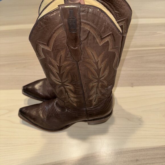 Stetson Casey BRown Leather Embroidered Snip Toe Western Boots Women's 8.5 - Picture 7 of 11